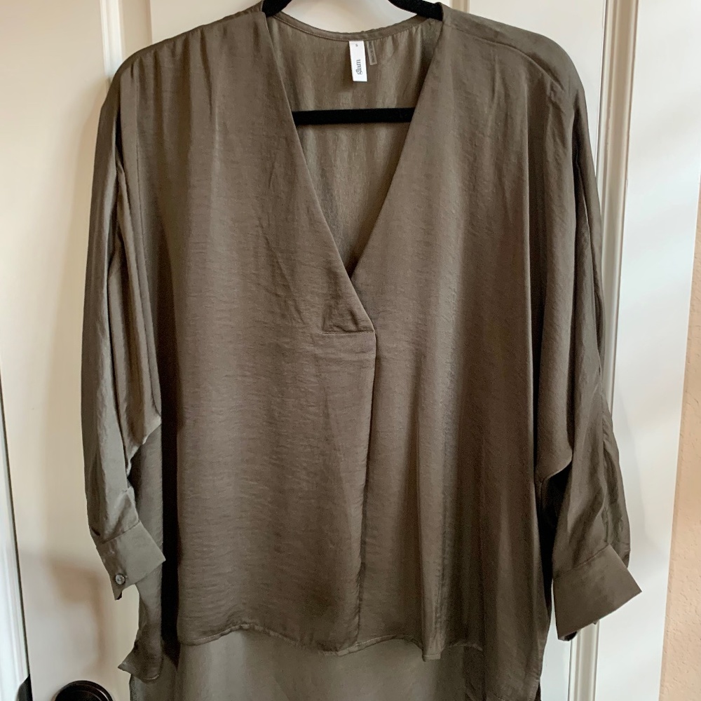 Flowy Satin V-neck Blouse